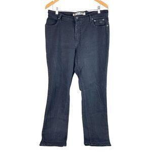 Harley Davidson Womens Straight Leg Jeans 14x34 Black Denim‎ High Rise Biker